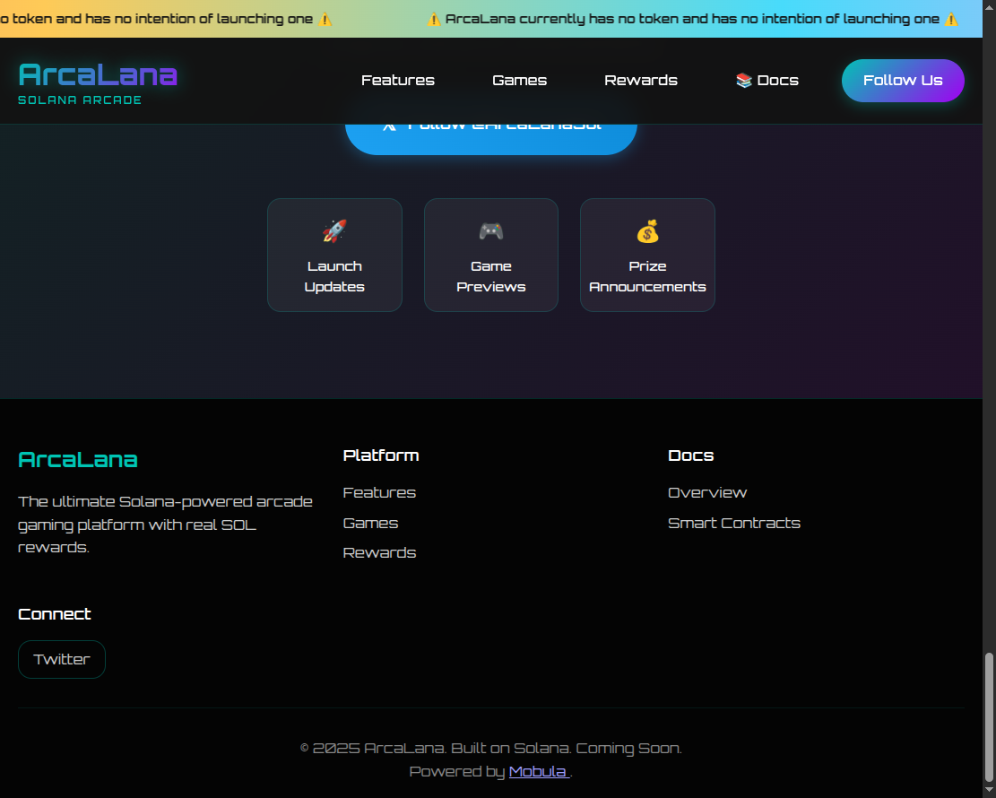 ArcaLana – Footer & Stay Updated
